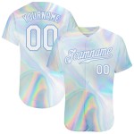 Benutzerdefiniertes 3D-Musterdesign Abstraktes trendiges holografisches Vaporwave-Stil-authentisches Baseball-Trikot