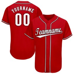 Benutzerdefiniertes rot-weiß-schwarzes Baseballtrikot