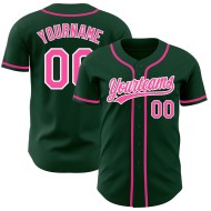 Benutzerdefiniertes authentisches Trikot Pink-Weiß Baseball Grün