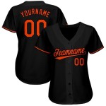 Benutzerdefiniertes schwarz-oranges Baseball-Trikot Benutzerdefiniertes schwarz-oranges Baseball-Trikot