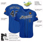 Benutzerdefinierte Royal White Pinstripe Schwarz-Weiß Authentic Baseball Jersey