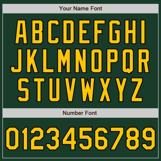 Grünes authentisches Baseball-Trikot in Gold-Schwarz