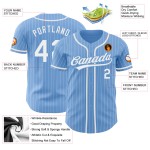 Benutzerdefinierte hellblau weiß Nadelstreifen weiß authentische Baseball Jersey Benutzerdefinierte hellblau weiß Nadelstreifen weiß authentische Baseball Jersey