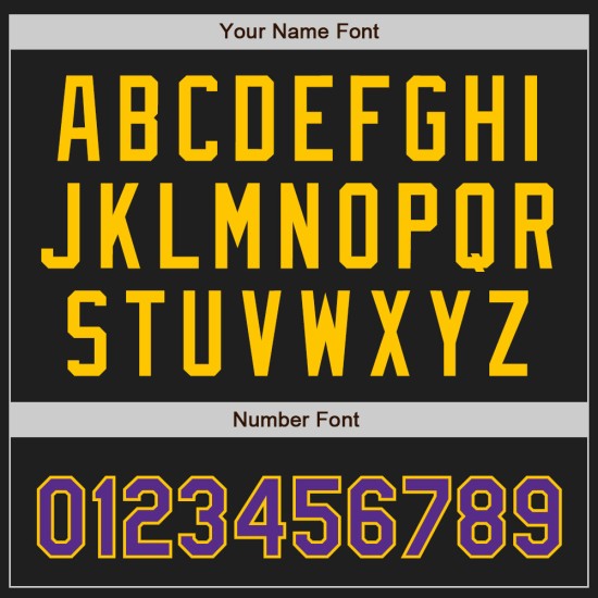 Benutzerdefiniertes authentisches Baseballtrikot in Schwarz, Lila und Gold