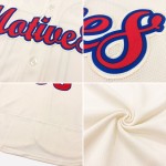 Benutzerdefiniertes authentisches Baseball-Trikot in Creme-Rot-Marineblau Benutzerdefiniertes authentisches Baseball-Trikot in Creme-Rot-Marineblau