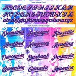 Benutzerdefiniertes weißes Royal-Pink 3D-Muster-Design Aquarell Authentic Baseball Jersey