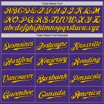 Authentic Fashion Custom Lila Jersey Gold-Schwarz Baseball Fade