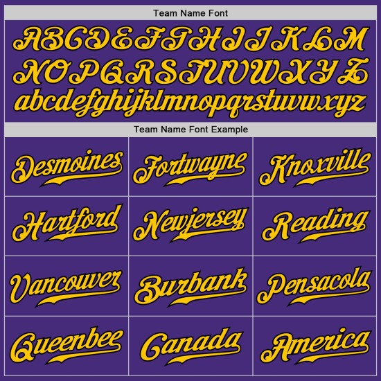 Authentic Fashion Custom Lila Jersey Gold-Schwarz Baseball Fade