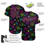 Muster 3D Custom Schwarz-Rosa Authentic Stars Jersey Bunte Graffiti Kreative Baseball Muster 3D Custom Schwarz-Rosa Authentic Stars Jersey Bunte Graffiti Kreative Baseball