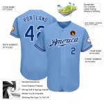 Jersey Blue Light Baseball Authentic Royal-Weiß Custom