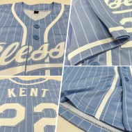 Benutzerdefinierte hellblau weiß Nadelstreifen weiß authentische Baseball Jersey