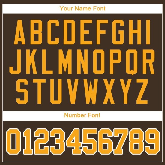 Individuelles braun-gold-weißes Baseball-Trikot