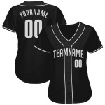 Benutzerdefiniertes authentisches Baseball-Trikot in Schwarz und Weiß