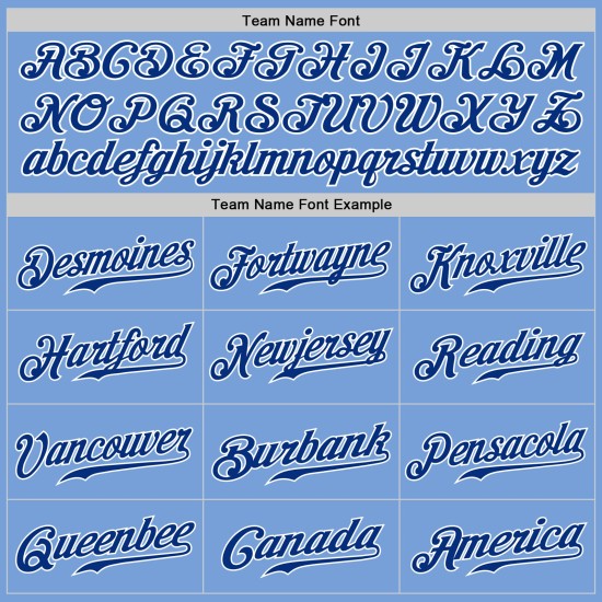 Jersey Blue Light Baseball Authentic Royal-Weiß Custom