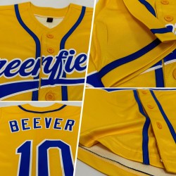 Benutzerdefiniertes authentisches gelbes und weißes Baseball-Trikot
