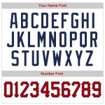 Benutzerdefiniertes authentisches Baseballtrikot in Weiß und Marineblau mit Nadelstreifen in Rot und Marineblau