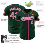 Benutzerdefiniertes authentisches Trikot Pink-Weiß Baseball Grün