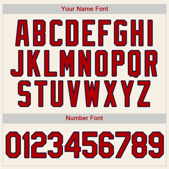 Benutzerdefiniertes authentisches Baseball-Trikot in Creme-Rot-Marineblau Benutzerdefiniertes authentisches Baseball-Trikot in Creme-Rot-Marineblau