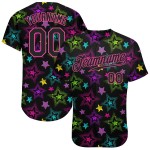 Muster 3D Custom Schwarz-Rosa Authentic Stars Jersey Bunte Graffiti Kreative Baseball Muster 3D Custom Schwarz-Rosa Authentic Stars Jersey Bunte Graffiti Kreative Baseball