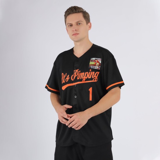 Benutzerdefiniertes schwarz-oranges Baseball-Trikot Benutzerdefiniertes schwarz-oranges Baseball-Trikot