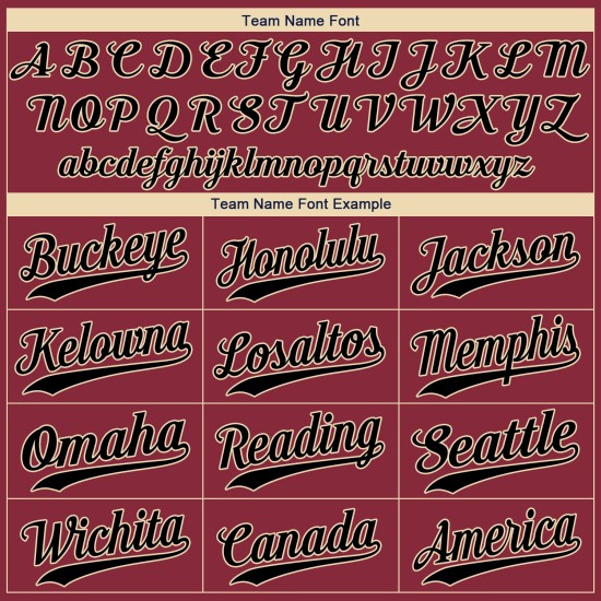 Benutzerdefiniertes authentisches Baseball-Trikot in Crimson Black-City Cream