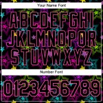 Muster 3D Custom Schwarz-Rosa Authentic Stars Jersey Bunte Graffiti Kreative Baseball Muster 3D Custom Schwarz-Rosa Authentic Stars Jersey Bunte Graffiti Kreative Baseball