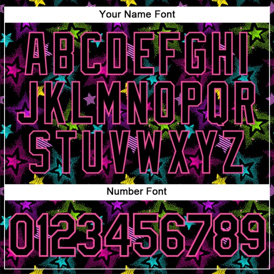 Muster 3D Custom Schwarz-Rosa Authentic Stars Jersey Bunte Graffiti Kreative Baseball Muster 3D Custom Schwarz-Rosa Authentic Stars Jersey Bunte Graffiti Kreative Baseball