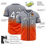 Fade Custom Jersey Orange-Schwarz Grau Mode Weiß Baseball Authentic