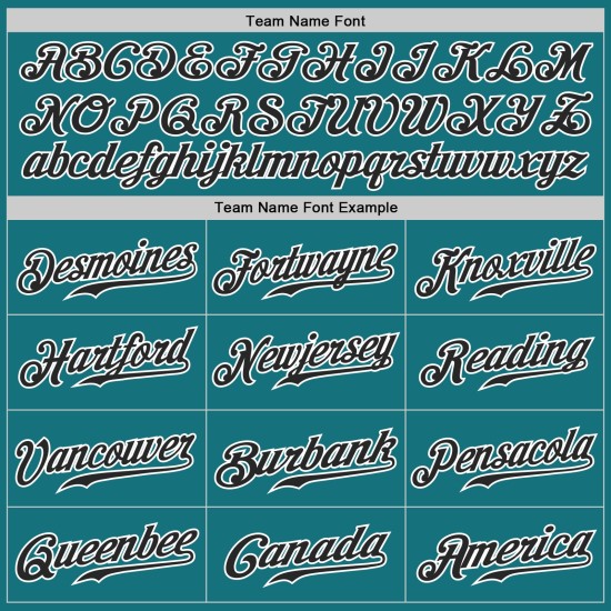 Benutzerdefiniertes Teal Black Pinstripe Schwarz-Weiß Authentic Baseball Jersey