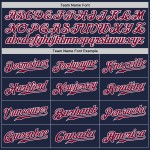 Marineblaues, weiß-kastanienbraunes Baseball-Trikot, authentisch, individuell