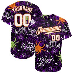 3D Jersey Authentische Baseball Happy Halloween Spinnen Muster Custom